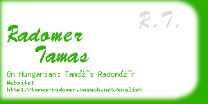 radomer tamas business card